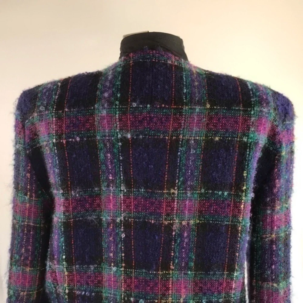 Vintage Jewel Tone Boucle Tweed Wool Blazer